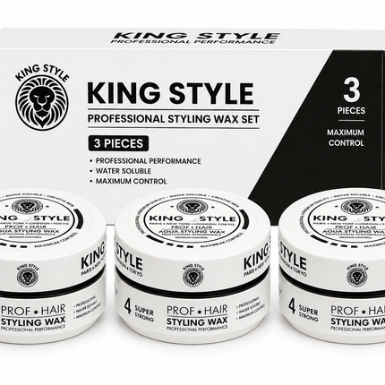 King Style Aqua Styling Wax Super Strong  3 stuks - Hairwaxshop
