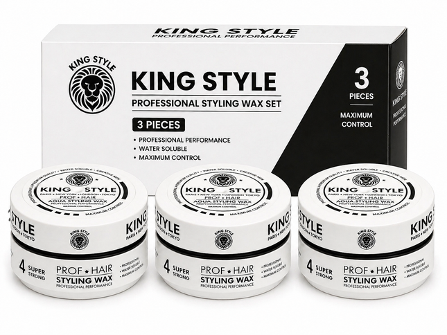 King Style Aqua Styling Wax Super Strong  3 stuks - Hairwaxshop