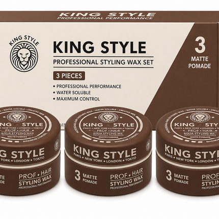 King Style Aqua Styling Wax Matte Pomade 3 stuks - Hairwaxshop