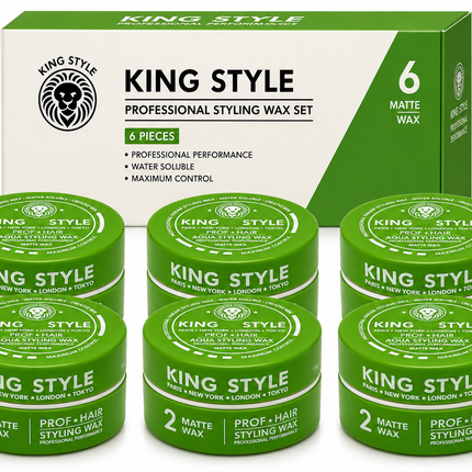 King Style Aqua Styling Matte Wax 6 stuks - Hairwaxshop