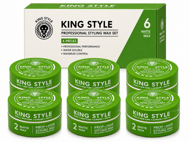 King Style Aqua Styling Matte Wax 6 stuks - Hairwaxshop