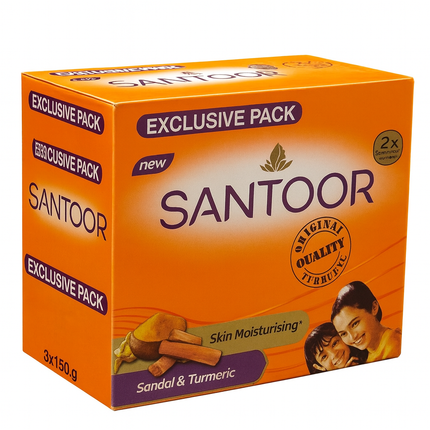 Santoor Sandal and Tumeric Soap 3 stuks x 150 g