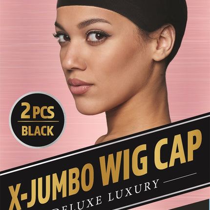Dream World Wig Cap 2Pcs X-Jumbo Black #DRE060BK