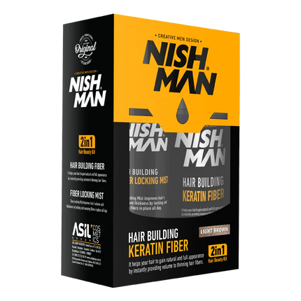Nishman Hair Building Keratin Fiber 2 in 1 Dark Brown - Hairwaxshop
