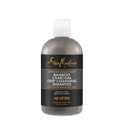 Shea Moisture Afrykańskie czarne mydło Bambusowy węgiel drzewny Szampon głęboko oczyszczający 384 ml