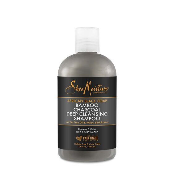 Shea Moisture Afrykańskie czarne mydło Bambusowy węgiel drzewny Szampon głęboko oczyszczający 384 ml